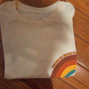 Niagara Falls NY Vintage Rainbow Graphic Tee White NWOT